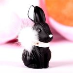 Porte-Clé Lapin La Fausse Fourrure Chic Noir