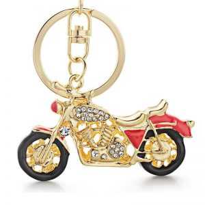 Porte-Clé Moto La Vintage Métallique Rouge