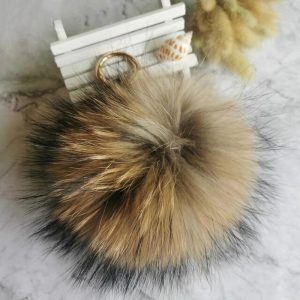 Porte-Clé Pompon La Vraie Fourrure Marron
